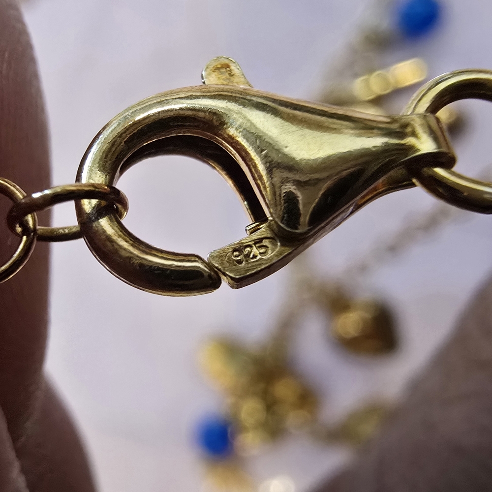 Dyadema Real 925 Silver & 18KGP rosary charm Necklace